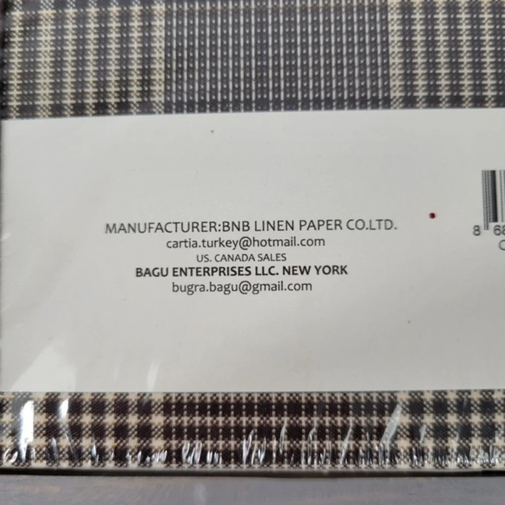 Cartia Fashionable Fabric Cover Notebook Fabric Houndstooth Ruled 160 Ivory Pg